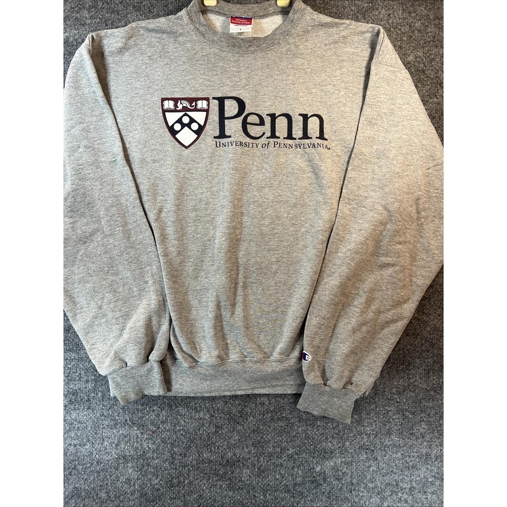 Vintage 90s/00s Champion Penn Crewneck Sweatshirt Gray Size Large UPenn